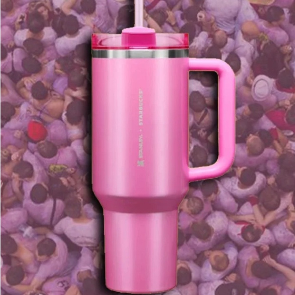Stanley x Starbucks Berry Pink Glitter Tumbler 40 Oz Holiday